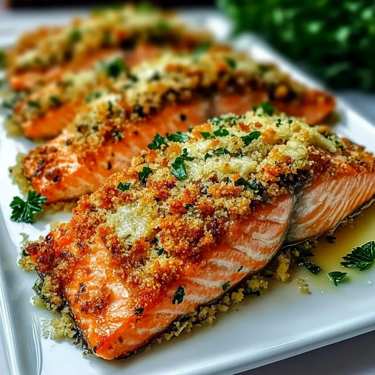 Savory Baked Salmon with Garlic-Parmesan Crust Bliss