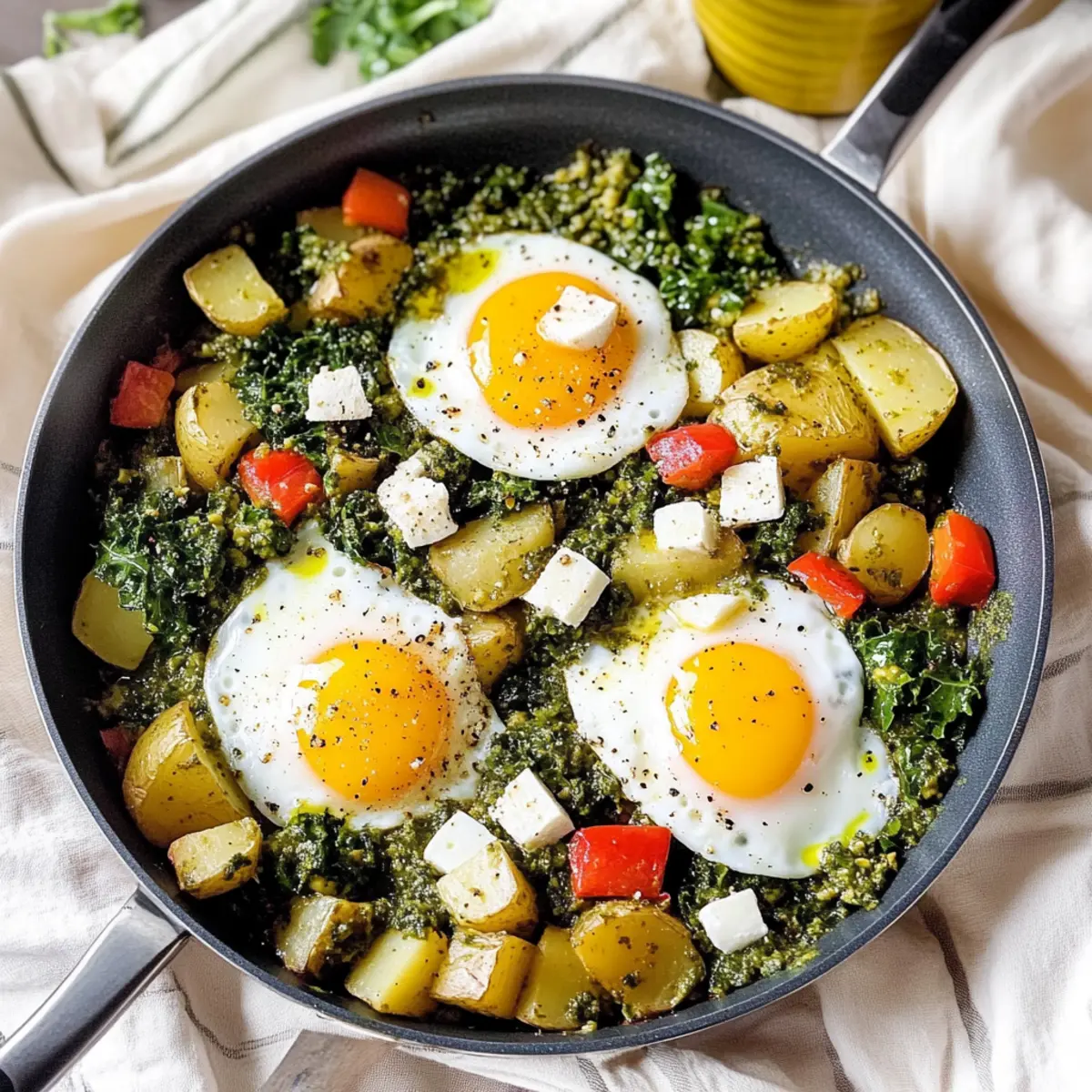 Pesto Eggs & Potato Skillet: A Vibrant One-Pan Delight