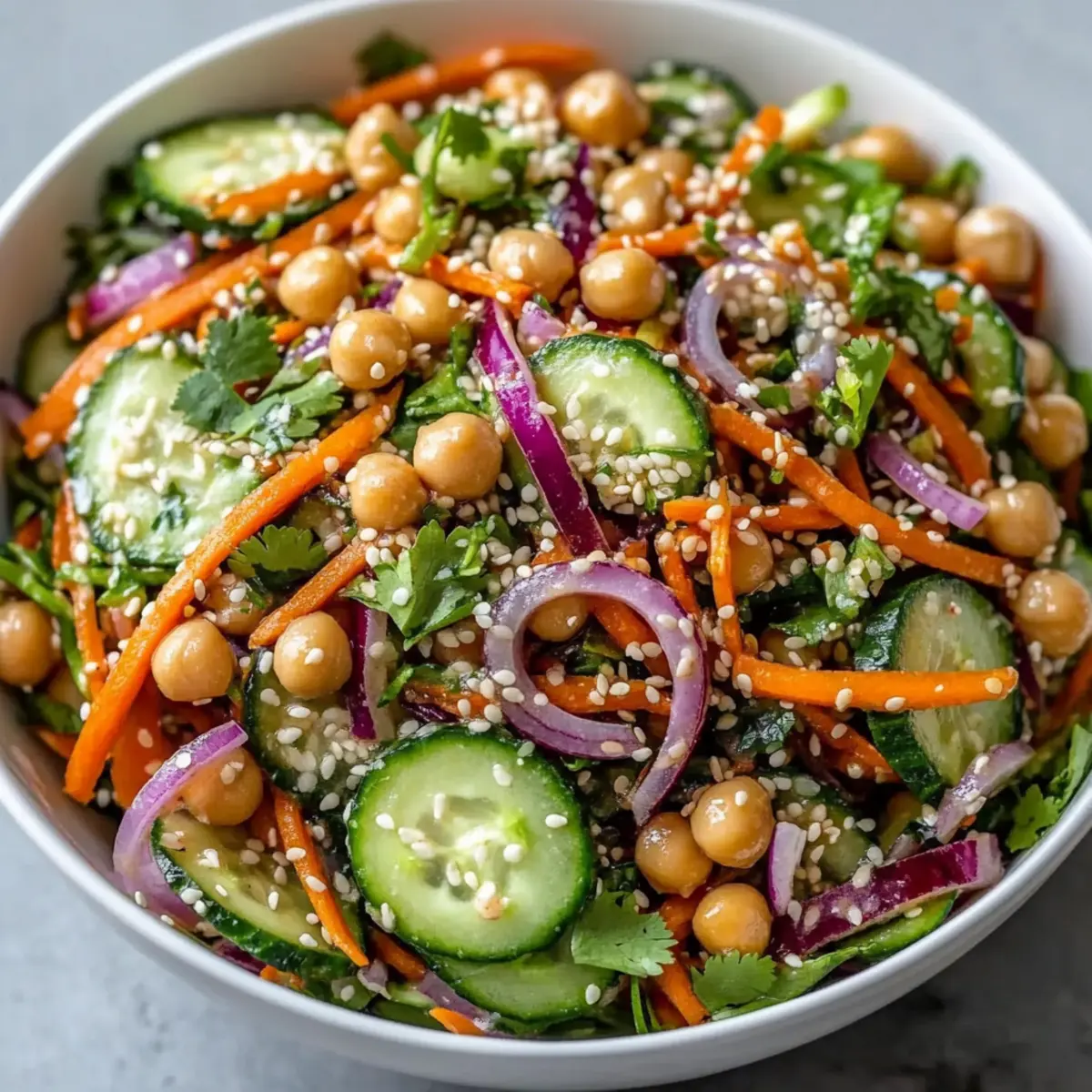 Refreshing Asian Cucumber and Chickpea Slaw for Your Table