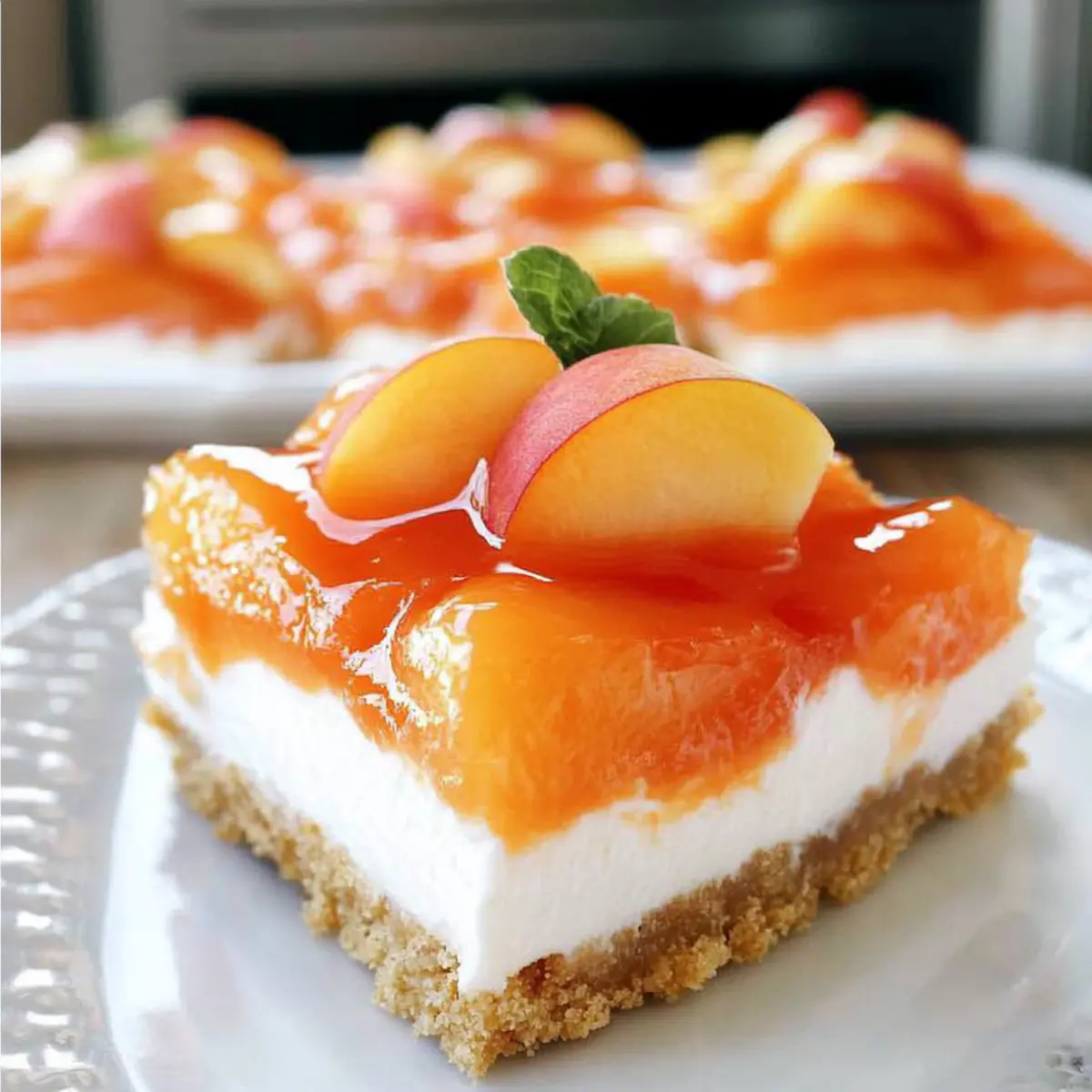 No-Bake Fresh Peach Cheesecake Dessert for Sweet Summer Bliss
