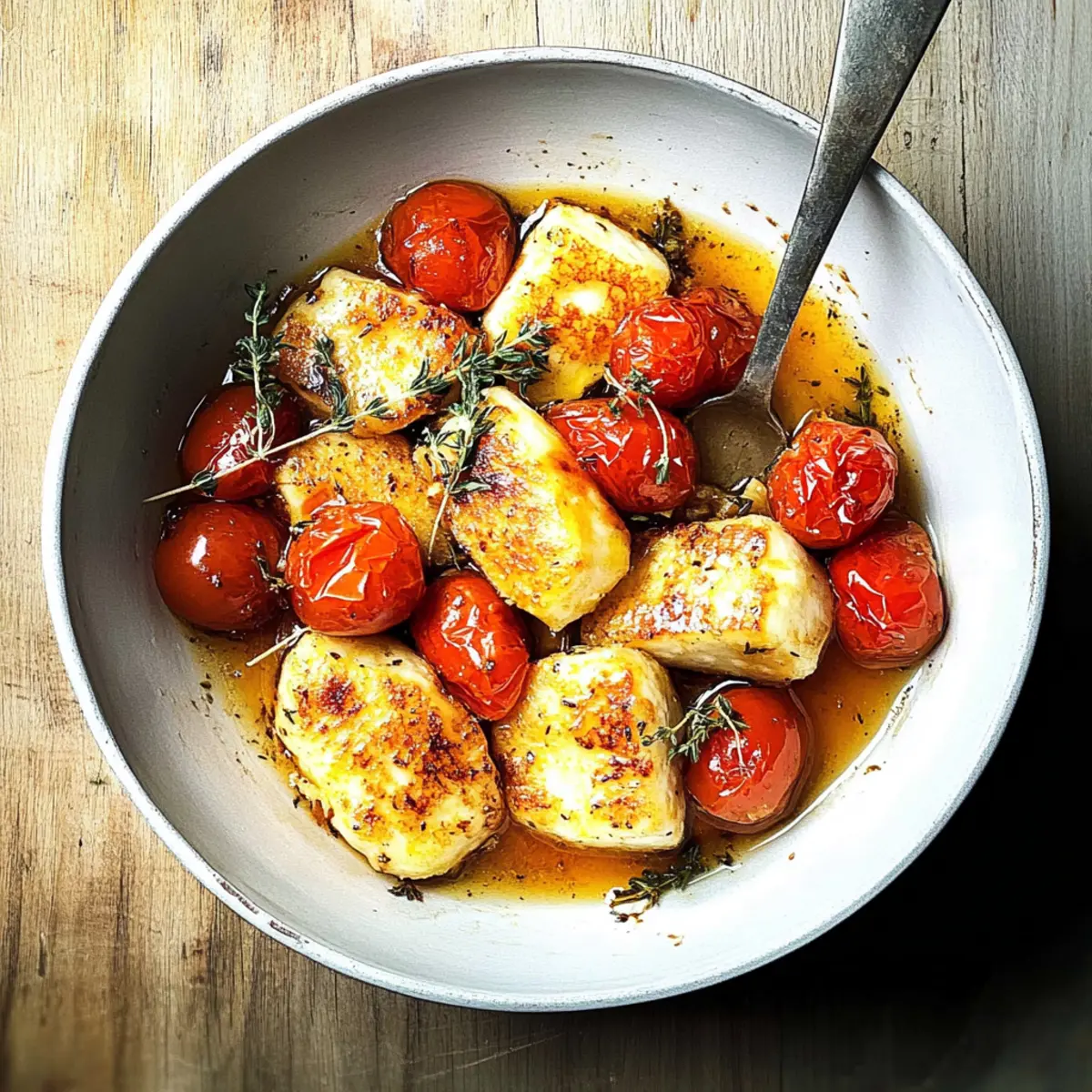 Sweet and Spicy Honey Tomatoes with Halloumi Delight