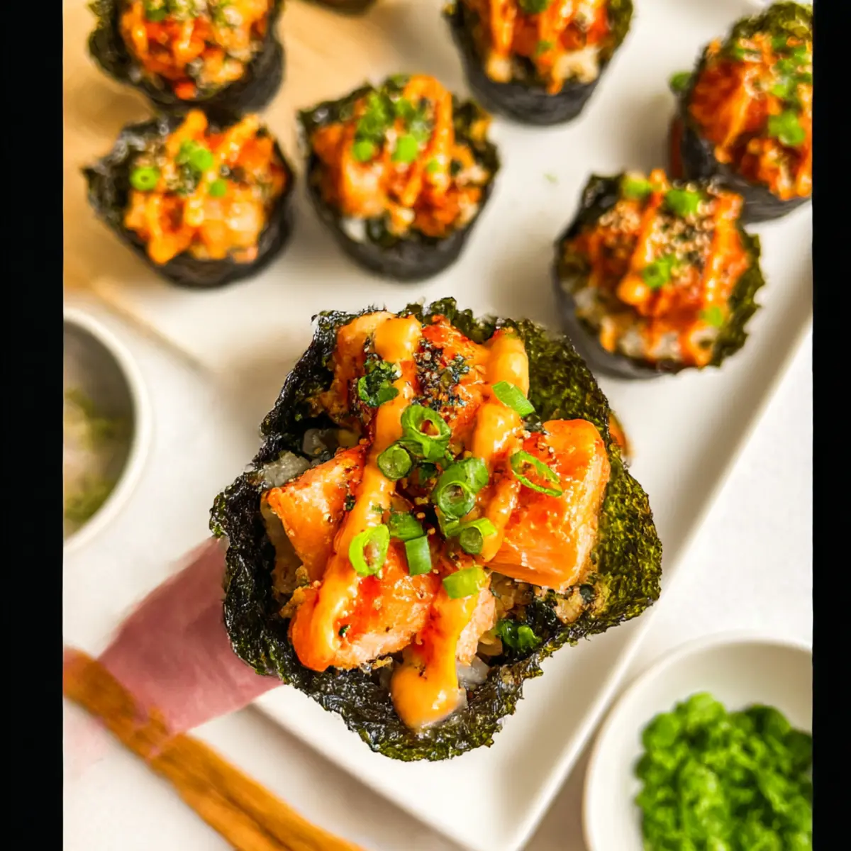 Savory Baked Salmon Sushi Cups for Easy Entertaining