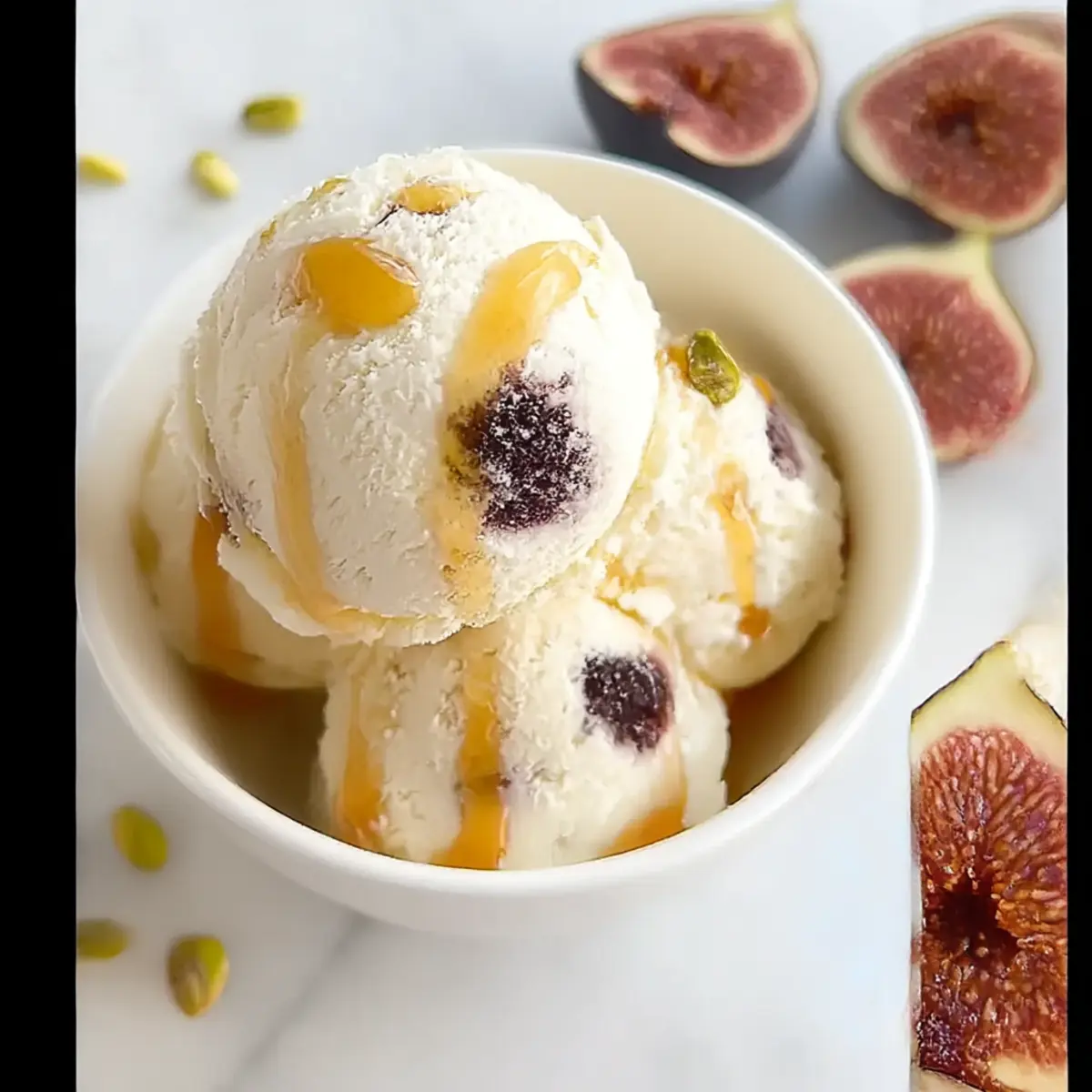 Creamy Honey-Drizzled Fig and Ricotta Ice Cream Delight